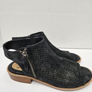 Sofft Black Perforated Suede Sandals